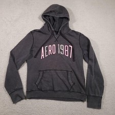 Moletom com capuz Aeropostale feminino XL preto pulôver com capuz AERO 1987 canguru comprar usado  Enviando para Brazil