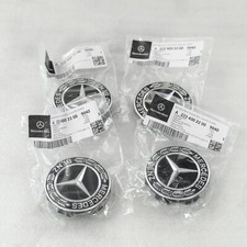 Tampa central Mercedes Benz OEM brilho preto cromado emblema estrela aro de roda GENUÍNO comprar usado  Enviando para Brazil
