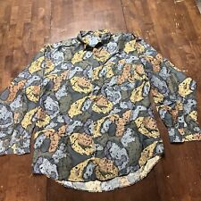 Camisa Santana 100% Seda L Botão-up Abstrato Floral Cetim Vintage VTG Aquarela comprar usado  Enviando para Brazil