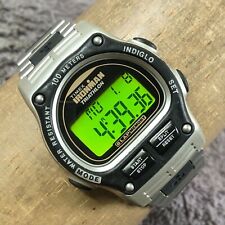 Antigo Timex Ironman Triathlon Masculino Aço Inoxidável Quartzo Digital 36mm Relógio 8" comprar usado  Enviando para Brazil