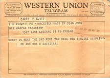 Western union telegram for sale  Southampton