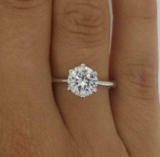 Anello di fidanzamento solitario 1,75 ct taglio tondo moissanite oro bianco... comprar usado  Enviando para Brazil