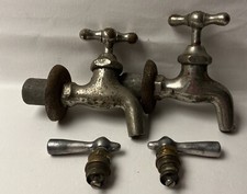 Lote antigo de torneira de parede pia de cozinha | Cromado Steampunk Deco década de 1940 *4 peças comprar usado  Enviando para Brazil