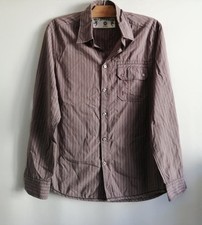 Chemise marron rayures d'occasion  Bourg-de-Thizy