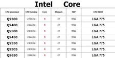 LOTE de processador Intel Core 2 Quad Q9300 Q9400 Q9500 Q9450 Q9550 Q9650 Q9505 CPU comprar usado  Enviando para Brazil