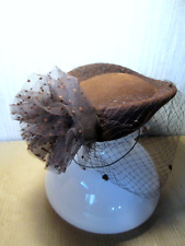 ancien CHAPEAU à VOILETTE feutre Bibi femme Mode Vogue Fashion Hat Hut comprar usado  Enviando para Brazil
