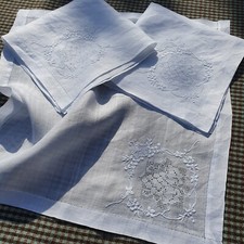Vintage napkins embroidered for sale  PERTH
