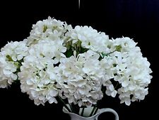 Enorme tallo largo de 19" hortensia de seda flores blancas (12 en total) topiario floral segunda mano  Embacar hacia Argentina