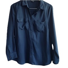 Camisa utilitária BASQUE azul meia-noite Flowy Crepe tamanho 12AU comprar usado  Enviando para Brazil