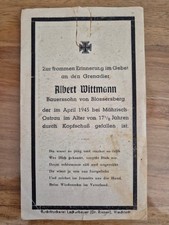 Sterbebild death cardww2 gebraucht kaufen  Deutschland