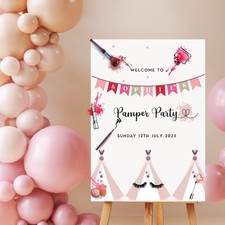Placa de boas-vindas personalizada para festa de aniversário feminina Pamper comprar usado  Enviando para Brazil