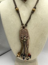 Colar Boho Marrom Argila com Fio Focal com Franja de Madeira e Metal Muito Rústico comprar usado Colar Boho Marrom Argila com Fio Focal com Franja de Madeira e Metal Muito Rústico comprar usado  Enviando para Brazil