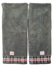 2 toalhas de banho vintage Ralph Lauren 26x48 acabamento xadrez bandeira verde Natal, usado comprar usado  Enviando para Brazil