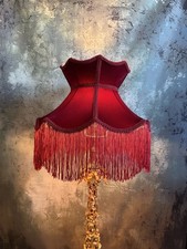 Red velvet lampshade for sale  DARTFORD