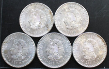 Lote (5) México 1947, 1948 Cinco Pesos Plata Cuauhtémoc's Mexicano 5P 0.900 segunda mano  Embacar hacia Argentina