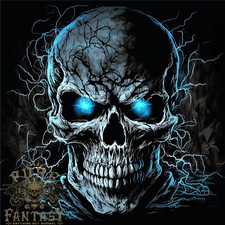 Camiseta para hombre Blue Cosmic Skull 100 % algodón segunda mano  Embacar hacia Mexico