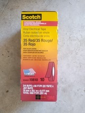 Fita elétrica de vinil escocês, vermelha, 3/4"x66ft, pacote com 10, isolante, resistente a chamas comprar usado  Enviando para Brazil