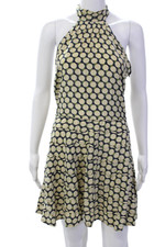Usado, Vestido Marc Jacobs Feminino Estampado de Seda Decote A Linha Azul Bege Tamanho 2 comprar usado  Enviando para Brazil