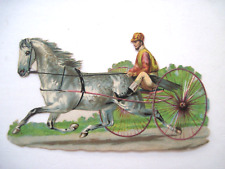 Excepcionalmente Bom Vintage Die Cut Sucata de Arnês Corrida com Lindo Cavalo* comprar usado  Enviando para Brazil