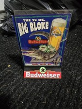 Placa de mesa de bar vintage 1997 Budweiser The 22 0Z BIG BLOKE, usado comprar usado  Enviando para Brazil