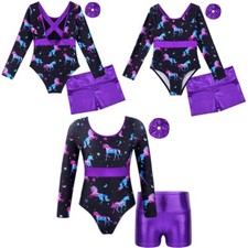 Macacão e parte inferior infantil menina patchwork dança bodysuit atlético comprar usado  Enviando para Brazil