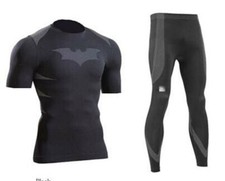 Roupas apertadas Batman esportes fitness secagem rápida manga curta calças terno presentes comprar usado  Enviando para Brazil