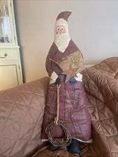 Papai Noel antigo pintado à mão em pano 20 polegadas comprar usado  Enviando para Brazil