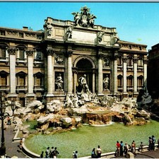 Fonte de Trevi c1970s Roma, Itália arquitetura barroca multidão cromada 4x6 PC M26, usado comprar usado  Enviando para Brazil