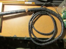 Bull Whip 8' Auténtico Cuero Trenzado Negro con Correa Colgante y Extremo de Borla  segunda mano  Embacar hacia Mexico