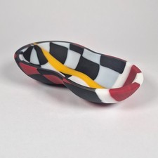 Tigela de vidro Katrina Hude Studio arte Penland NC 2001 Whidbey Island WA PNW artista comprar usado  Enviando para Brazil