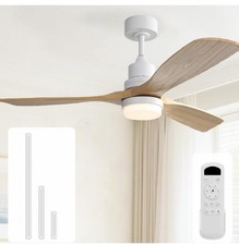 Ventilador de teto Sofucor 52 polegadas com luzes e controle remoto -Lâmina moderna de madeira maciça, usado comprar usado  Enviando para Brazil