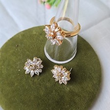 earring gold ring set for sale  Midlothian