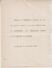 1885 faire part d'occasion  Toulouse-