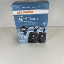 Temporizadores digitais SYLVANIA, 2 peças Ótimo para decorações externas! Sensor fotocélula comprar usado  Enviando para Brazil