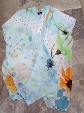 Marca de moda praia capa longa aberta frente transparente 100% algodão grande floral  comprar usado  Enviando para Brazil