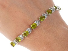 Pulseira de pedra semipreciosa topázio esterlina/peridoto comprar usado  Enviando para Brazil