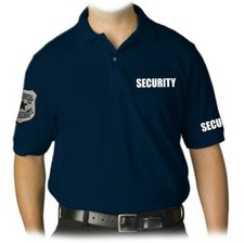 NOVA CAMISA POLO MASCULINA BORDADA PATCH SEGURANÇA UNIFORME AZUL MARINHO TODOS OS TAMANHOS comprar usado  Enviando para Brazil