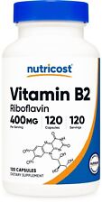 Nutricost Vitamina B2 (riboflavina) 400mg, 120 Cápsulas-Sem Glúten, não OGM comprar usado  Enviando para Brazil