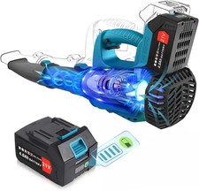 Usado, Soprador de folhas sem fio SIXSEYAA, 21V 4000mAh, 320 CFM 180 MPH, 21V-2202 - Azul comprar usado  Enviando para Brazil
