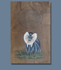Lion-Tailed Macaco Animale Pittura Fatto a Mano Miniatura Art 30.5x22.9cm comprar usado  Enviando para Brazil