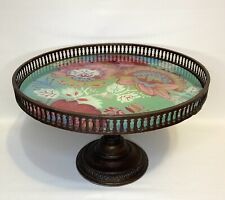 Suporte para pés de comida para bolo de mesa - 13"P x 8,25"H verde rosa floral vidro de metal comprar usado Suporte para pés de comida para bolo de mesa - 13"P x 8,25"H verde rosa floral vidro de metal comprar usado  Enviando para Brazil