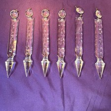 Conjunto antigo de 6 lustre prisma lança cristal manto brilho castiçal em excelente estado usado comprar usado  Enviando para Brazil