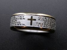 Anillo de Oración del Señor Nuestro Padre de Dos Tonos de Acero Inoxidable Talla 10, usado segunda mano  Embacar hacia Argentina