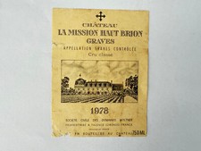 Etiquette Chateau MISSION HAUT-BRION 1978 Pessac Leognan Wine Label Weinetikett comprar usado  Enviando para Brazil