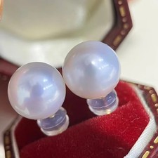 elegante brinco redondo de pérola branca 10-11mm mar do sul 18 k comprar usado  Enviando para Brazil