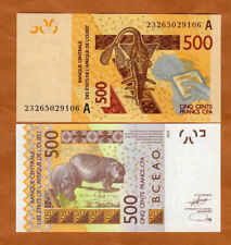 Estados da África Ocidental, Costa do Marfim 500 francos, 2012 (2023), P-119Al, hipopótamo UNC comprar usado  Enviando para Brazil