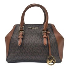 Usado, Bolsa de ombro Michael Kors 2 vias couro PVC MK logotipo ouro hardware usado Japão comprar usado  Enviando para Brazil
