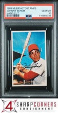 1969 MLB SELOS FOTOGRÁFICOS CORTADOS À MÃO JOHNNY BENCH REDS HOF PSA 10 comprar usado 1969 MLB SELOS FOTOGRÁFICOS CORTADOS À MÃO JOHNNY BENCH REDS HOF PSA 10 comprar usado  Enviando para Brazil