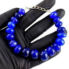 Fabuloso Ônix Azul Top Grade Selling 254.Cts Pulseira Frisada Incrível RK 16 E704 comprar usado  Enviando para Brazil