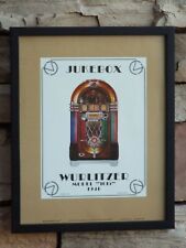 1946 WURLITZER Jukebox Modelo 1015 Pôster emoldurado Máquina de Música Coin-Op 11"x14" comprar usado  Enviando para Brazil